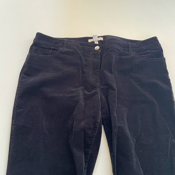 Chico's Pant Trouser Black Velvet Diamond Jewel Button Straight Leg Holiday Plus - Picture 2 of 7